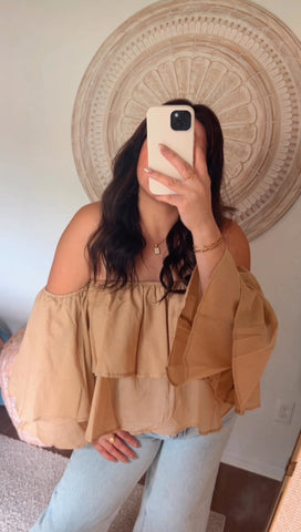 Ruffle off the shoulder top